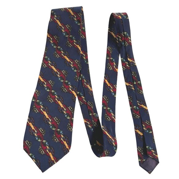 J. Garcia Silk Tie Parrot & Frogs Collection Five Made In USA Automotive Pattern - Picture 2 of 7